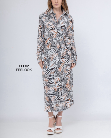 Großhändler FEELOOK - Kleid mit Animal-Print