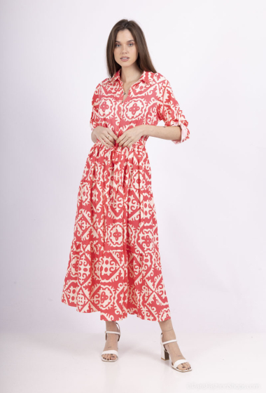 Großhändler FEELOOK - Langes Kleid mit bedrucktem Muster