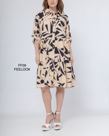 Großhändler FEELOOK - Kleid mit bedrucktem Muster