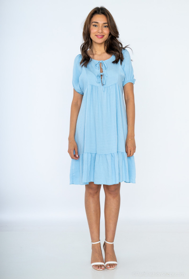 Wholesaler FEELOOK - Poplin dress with puffed sleeves