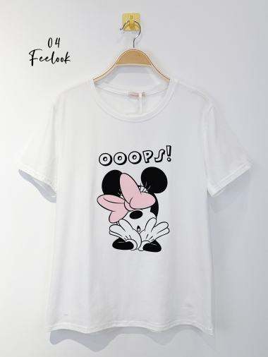 Wholesaler FEELOOK - Logo print pattern T-shirt