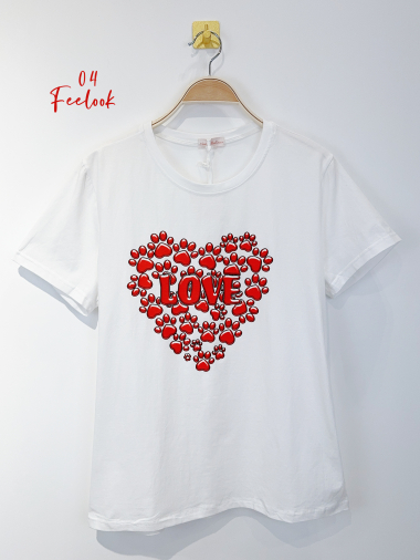 Großhändler FEELOOK - T-Shirt mit Logo-Printmuster