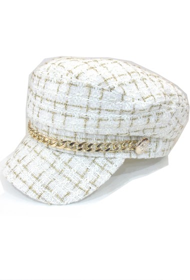 Wholesaler FeliMode - Chapeau casquette à carreaux chic doré 35% coton , 65% polyester
