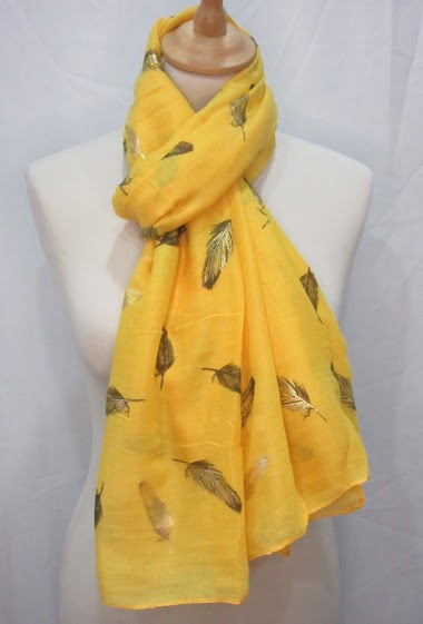 Wholesaler FeliMode - 0612e gold feather scarf summer