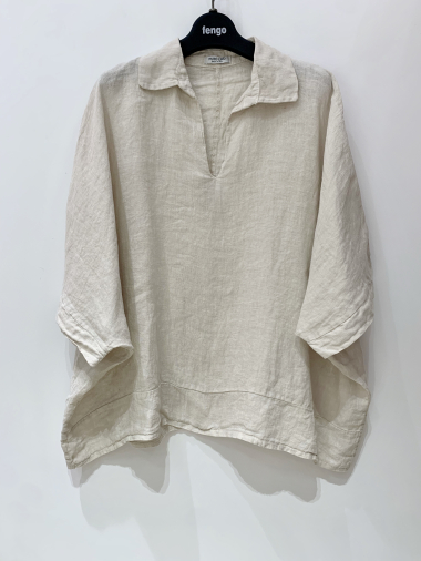 Wholesaler Fengo by Pretty Collection - Linen loose blouse