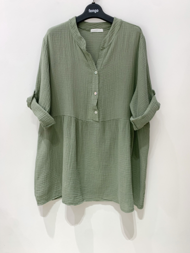 Großhändler Fengo by Pretty Collection - Bluse aus Baumwollgaze