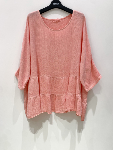 Wholesaler Fengo by Pretty Collection - Wide linen/cotton blouse