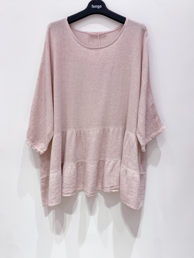 Wholesaler Fengo by Pretty Collection - Wide linen/cotton blouse
