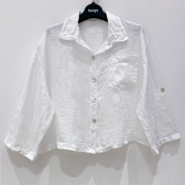Wholesaler Fengo by Pretty Collection - Short linen shirt