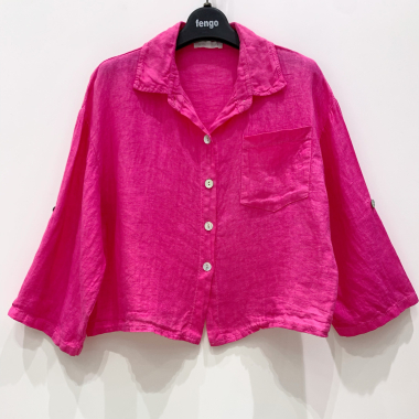 Mayorista Fengo by Pretty Collection - Camisa corta de lino