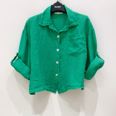 Wholesaler Fengo by Pretty Collection - Short linen shirt
