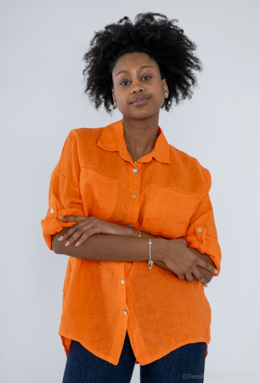 Wholesaler Fengo by Pretty Collection - Wide linen shirt