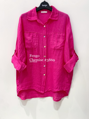 Mayorista Fengo by Pretty Collection - Camisa ancha de lino