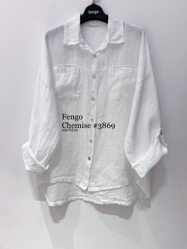 Großhändler Fengo by Pretty Collection - Weites Leinenhemd
