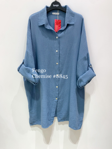 Großhändler Fengo by Pretty Collection - Übergroßes Hemd aus Baumwollgaze