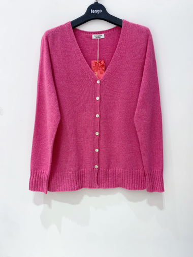 Wholesaler Fengo by Pretty Collection - Seamless cardigan in wool/cashmere