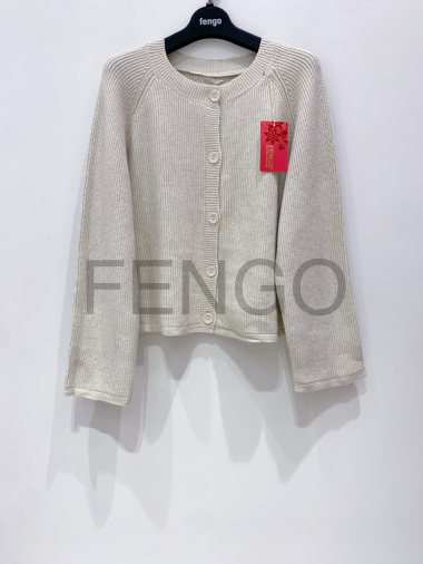 Grossiste Fengo by Pretty Collection - Gilet boutonné à manches raglans