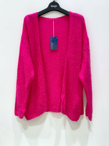 Wholesaler Fengo by Pretty Collection - Oversized 2-pocket mohair and wool cardigan