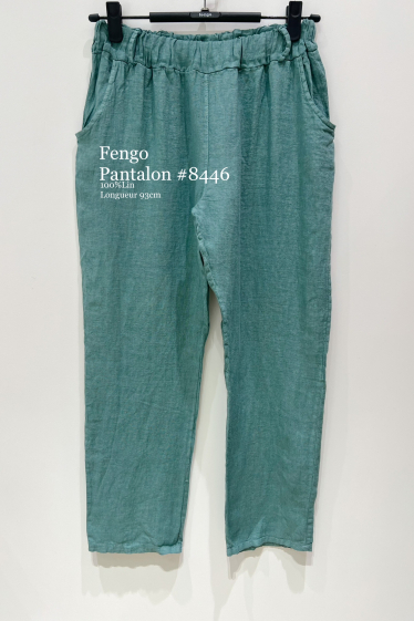 Grossiste Fengo by Pretty Collection - Pantalon droit en lin