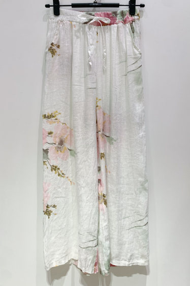 Großhändler Fengo by Pretty Collection - Leinenhemd mit Blumendruck