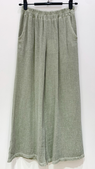 Wholesaler Fengo by Pretty Collection - Flowing linen/cotton blend pants