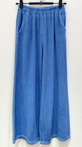 Wholesaler Fengo by Pretty Collection - Flowing linen/cotton blend pants