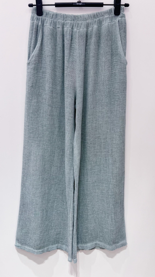 Großhändler Fengo by Pretty Collection - Fließende Hose aus Leinen-/Baumwollmischung