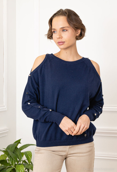 Wholesaler Fengo by Pretty Collection - Fancy off-the-shoulder sweater