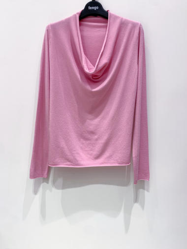 Großhändler Fengo by Pretty Collection - Pullover mit Wasserfallausschnitt