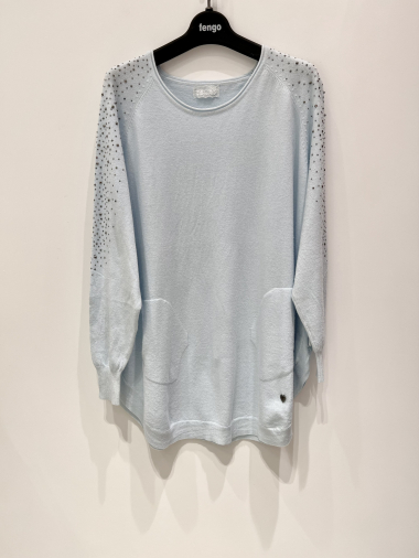 Grossiste Fengo by Pretty Collection - Pull avec strass