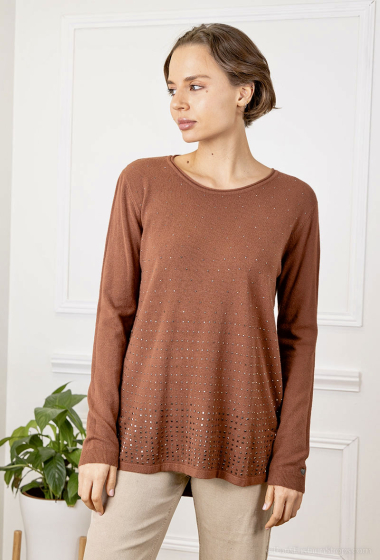 Grossiste Fengo by Pretty Collection - Pull avec strass