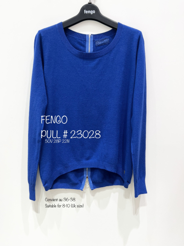 Grossiste Fengo by Pretty Collection - Pull avec zip au dos