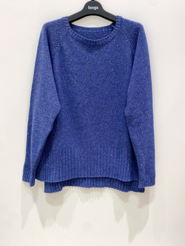 Wholesaler Fengo by Pretty Collection - Short-sleeved sweater in wool and cashmere blend