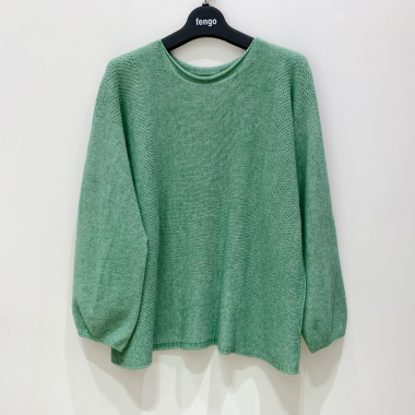 Wholesaler Fengo by Pretty Collection - Knit sweater with embroided sleeves