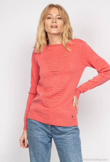 Grossiste Fengo by Pretty Collection - Pull fantaisie coeur
