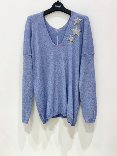 Wholesaler Fengo by Pretty Collection - Thin sweater with stars