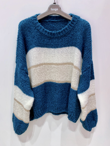 Wholesaler Fengo by Pretty Collection - Striped mohair sweater