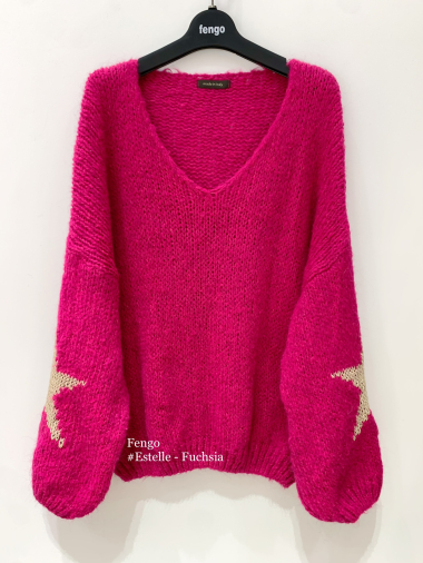 Grossiste Fengo by Pretty Collection - Pull mohair étoile