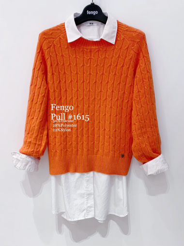 Wholesaler Fengo by Pretty Collection - Twisted raglan sweater +12 colors