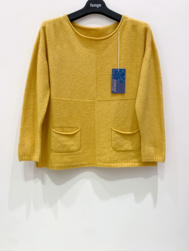 Großhändler Fengo by Pretty Collection - Schlauchpullover mit 2 Taschen