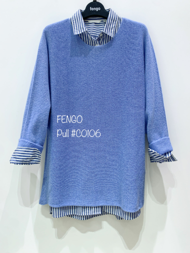Wholesaler Fengo by Pretty Collection - Seamless jumper Cashmere/Wool