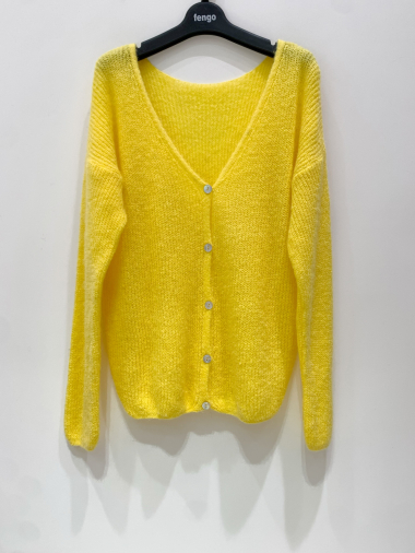 Grossiste Fengo by Pretty Collection - Pull/Gilet boutonné en mohair