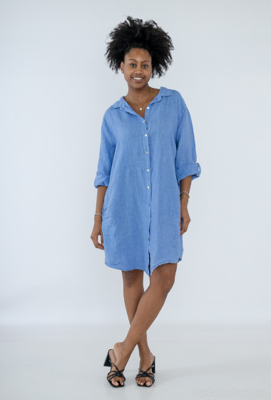 Wholesaler Fengo by Pretty Collection - Linen shirt dress