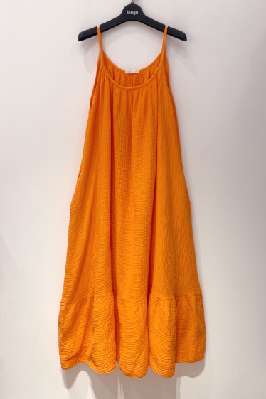Großhändler Fengo by Pretty Collection - Kleid aus Baumwollgaze.