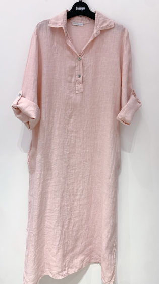 Wholesaler Fengo by Pretty Collection - Long linen dress
