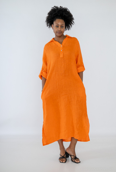 Wholesaler Fengo by Pretty Collection - Long linen dress