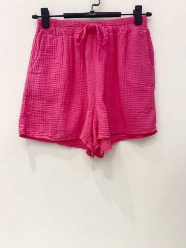 Mayorista Fengo by Pretty Collection - Pantalón corto de gasa de algodón.