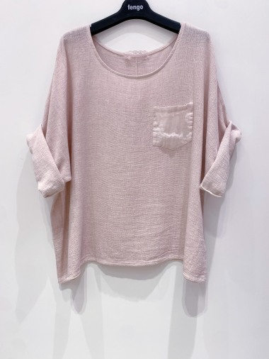 Wholesaler Fengo by Pretty Collection - Linen/cotton blend T-shirt