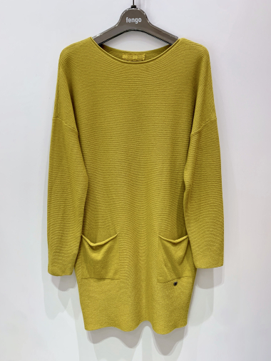 Großhändler Fengo by Pretty Collection - Pulloverkleid/Tunika mit Taschen