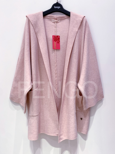 Wholesaler Fengo by Pretty Collection - Hooded jacket with wide sleeves